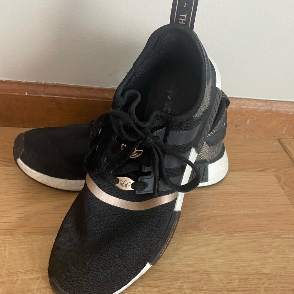 Adidas Black and Gold Sneakers